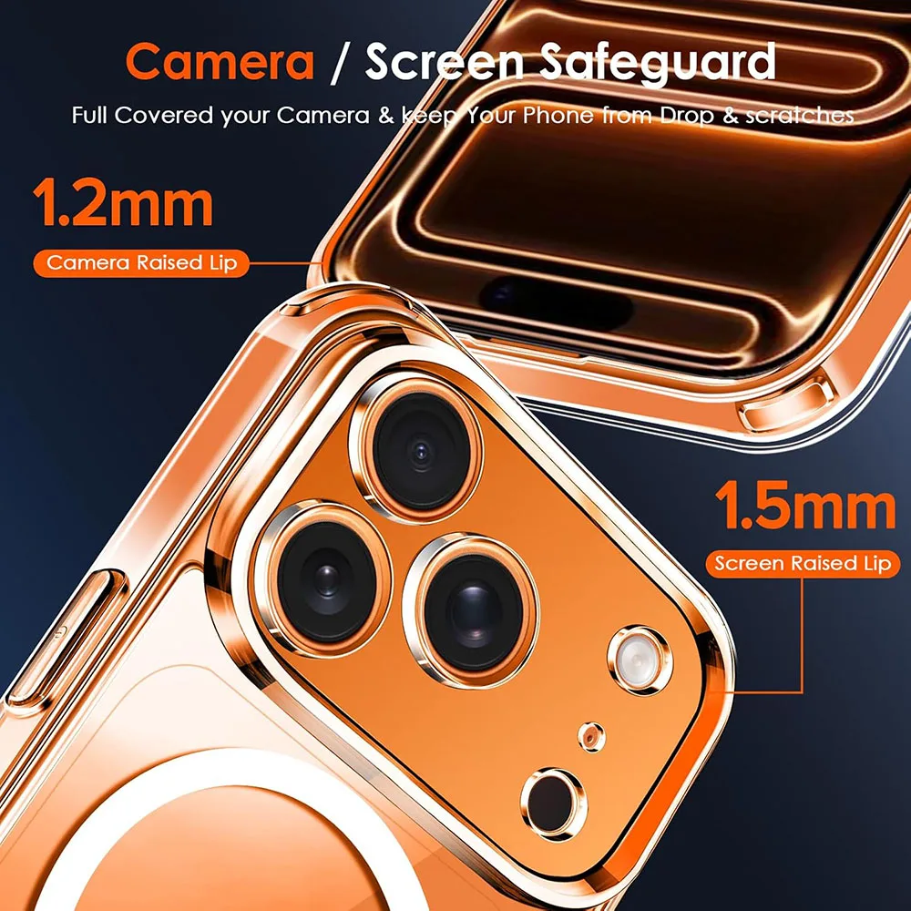 Фото Магнитный чехол для Magsafe для iPhone 17 Pro Max Air, гибридный жесткий чехол для iPhone 17 Pro Max 17 Air, прозрачный мягкий чехол для iPhone 17 №5
