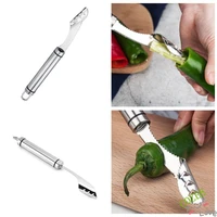 new cut pepper household deseeder tool core remover seeded stainless steel to core skin green pepper vegetable slicer tool