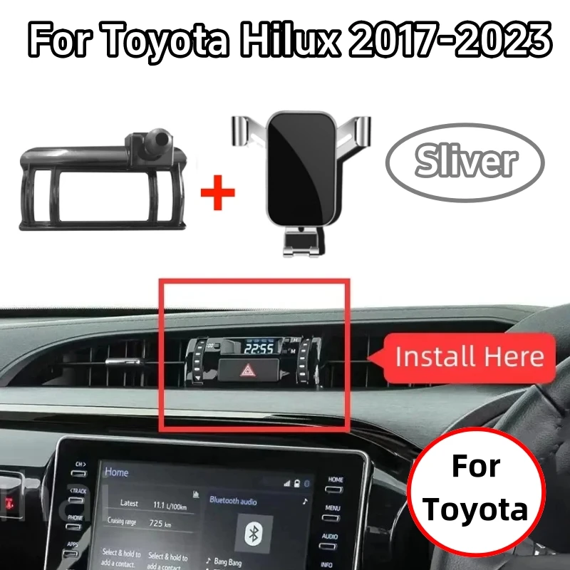 

Автомобильный держатель телефона для Toyota Hilux 2017-2021 2022 2023, автомобильный Стайлинг, кронштейн, GPS-подставка 180 ° Вращающиеся автомобильные аксессуары