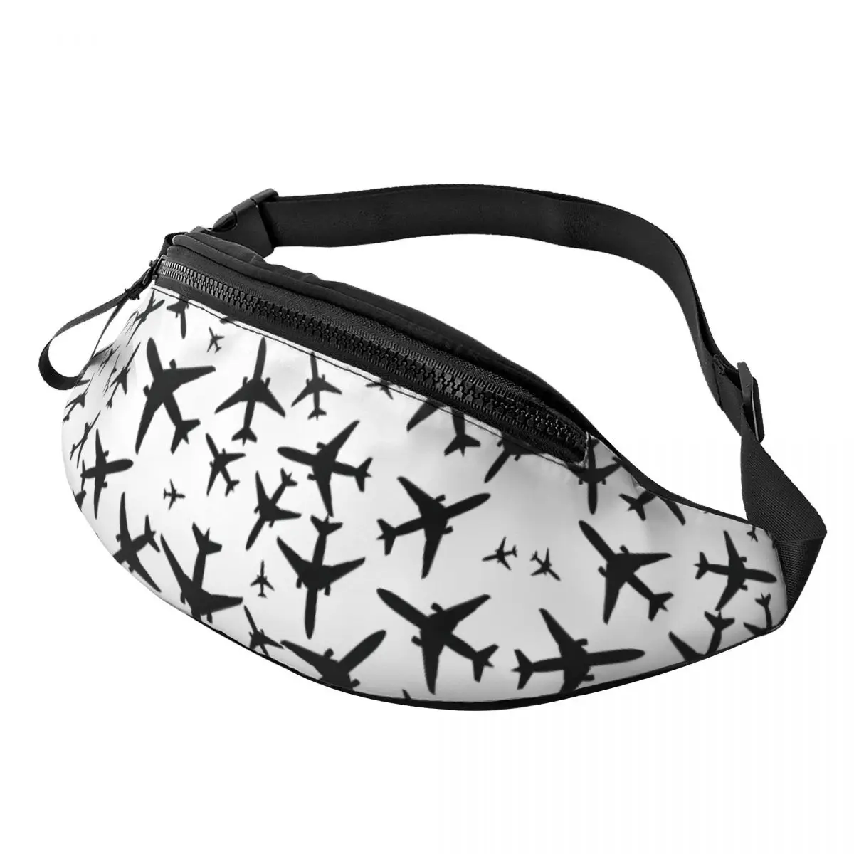 

Random Airplanes Pattern Fanny Pack Men Women Aviation Fighter Pilot Crossbody Waist Bag for Cycling Camping Phone Money Pouch