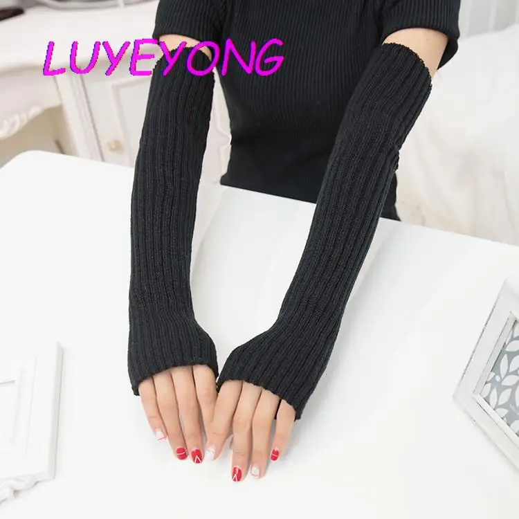 

Lady Stretch Ninja Goth Fashion Gloves Warm Cool Women Knit Fingerless Glove 2022 Winter Hipster Basic Outdoor Sweet Accessories