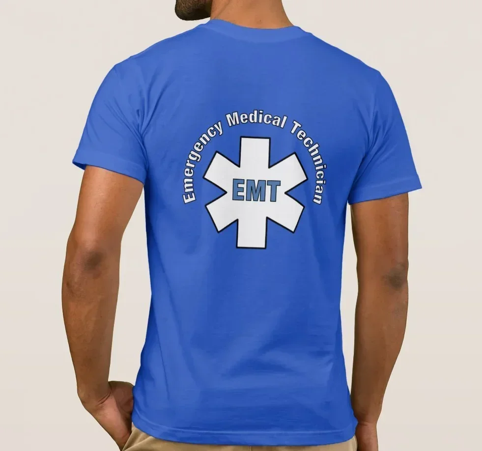 Фото Футболка Emergency Paramedic EMT Star of Life с символом, 100% хлопок, с круглым вырезом и коротким рукавом, летняя повседневная мужская футболка, размер S-3XL №4