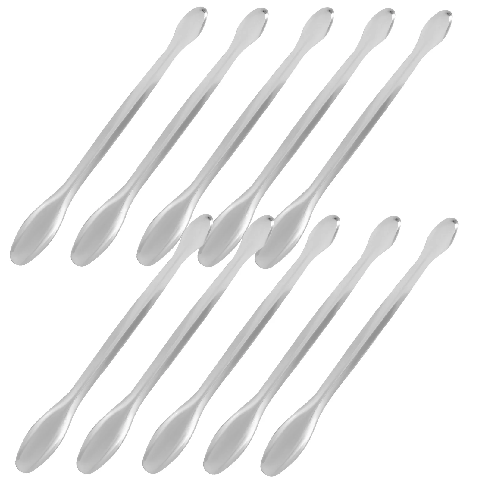 

10pcs Experiment Spoons Stainless Steel Measuring Scoop Laboratory Scoop with Double Heads