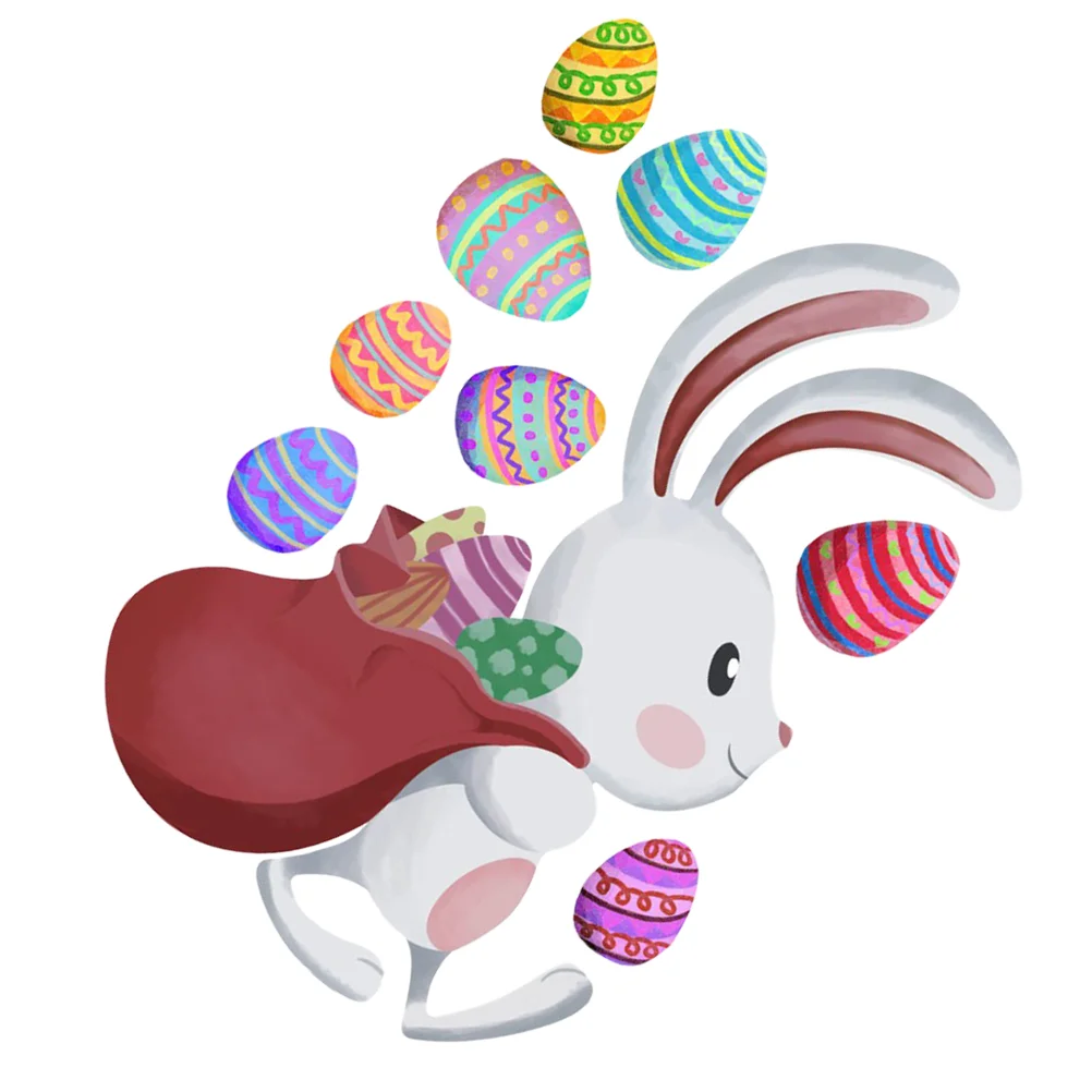 

Easter Sticker Wall Window Bunny Decals Rabbit Clings Decal Decor Decorations Home Egg Wallpaper Spring Easte Stick Peel Nursery