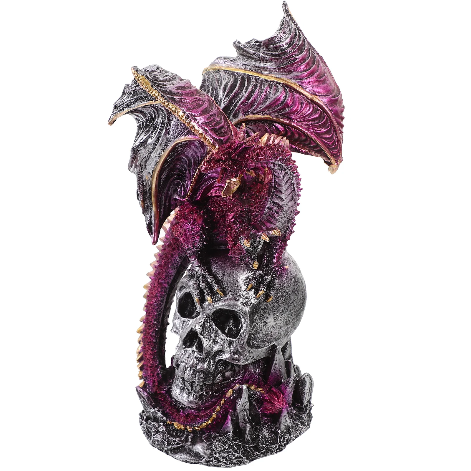 

Battle Dragon Statue Decoration Evil Standing Resin Ornament Gothic Outdoor Sculpture Desktop Halloween