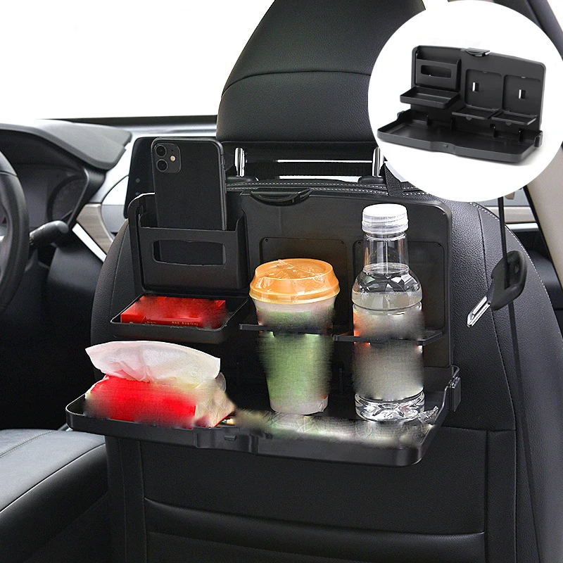 

Car Folding Tray Shelving Computer Support Rack Rear Snack Storage Rack Water Cup Holder High Load Bearing Tray Car Table