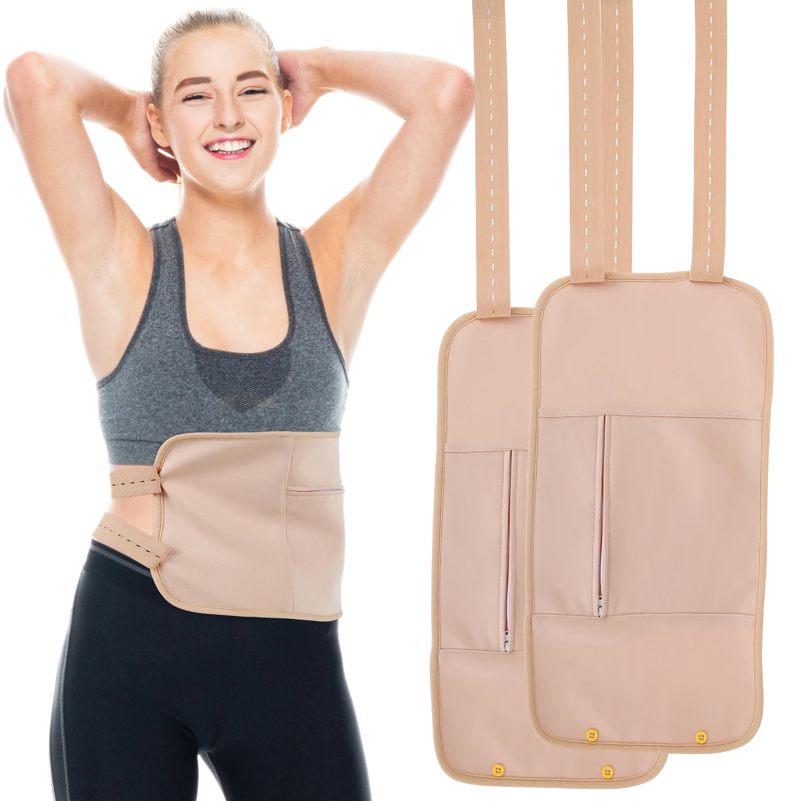 

2Pcs Waist Oil Pack Set Reusable Essential Oil Wrap Mess-Free Oil Pack Wrap with Elastic Straps Soft Comfortable Oil Pack