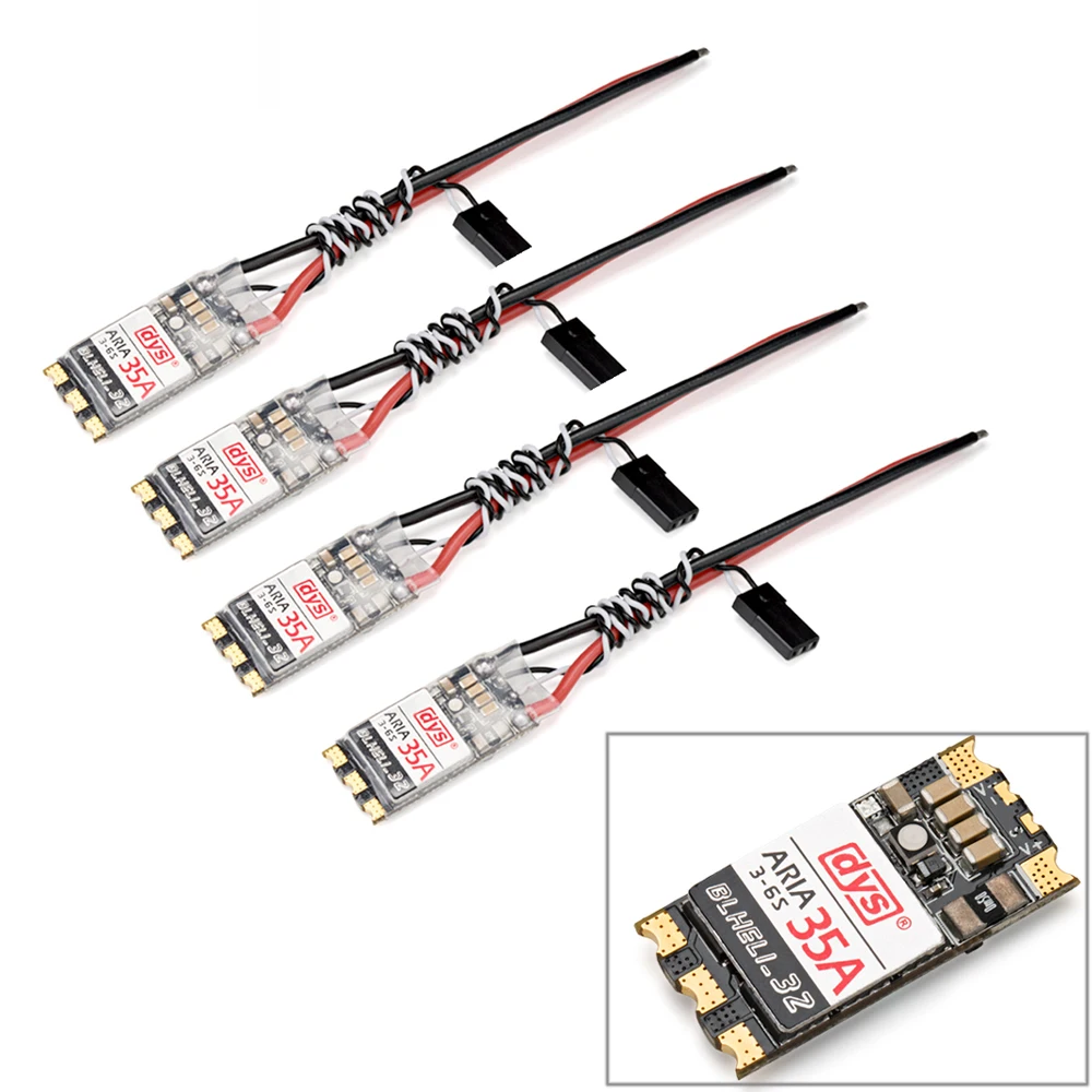 

DYS Aria BLHeli_32bit 35A 35amp 3S-6S Dshot1200 Brushless ESC Built-in Current Meter Sensor For RC Models Quadcopter