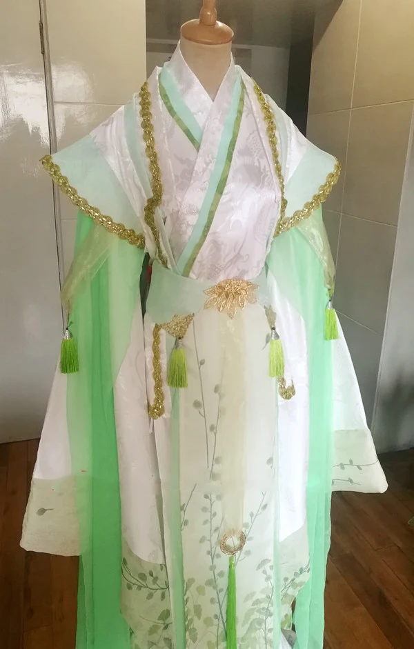 Светильник-зеленые мужские романы для косплея Hanfu оригинальные летние наряды