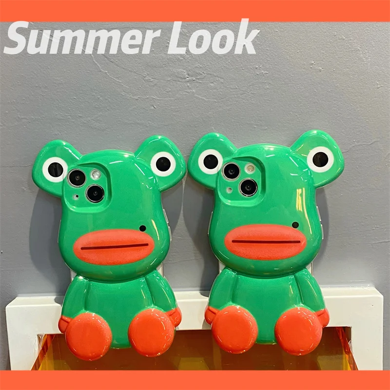 

Fashion Hot Luxury Cute 3D Sad Frog Phone Cases For iphone 13 12 Pro 11 XS Max XR X IMD Anticollision Antislip Lovely Back Cover