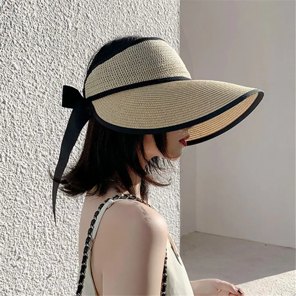 

Шляпа Женская Солнцезащитная складная, Соломенная Панама с широкими полями, с защитой от ультрафиолета, летняя