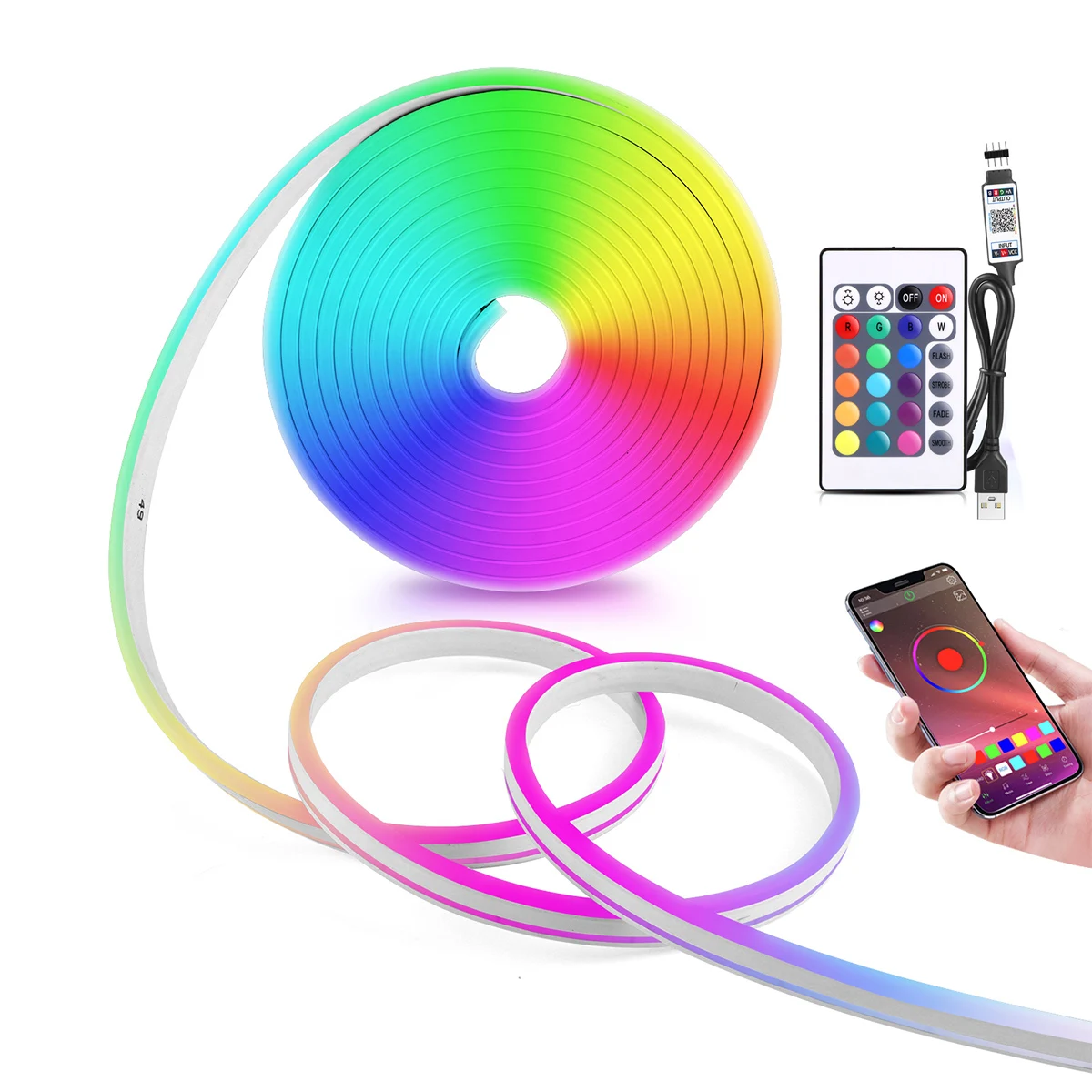 

RGB Неоновая светодиодная лента 5В USB водонепроницаемая 1-5 м