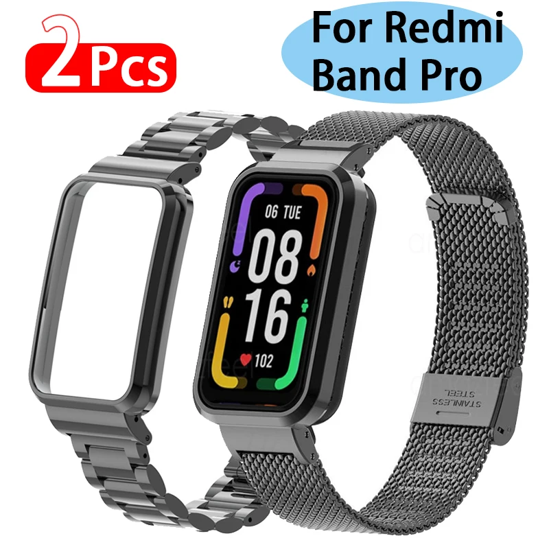 

Металлический ремешок для Redmi Band Pro, аксессуары для умных часов, защитный чехол, браслеты из нержавеющей стали для redmi band pro, чехол для ремешка