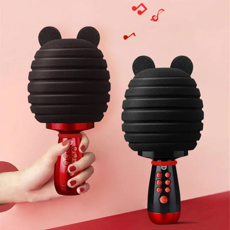 

Bluetooth Wireless Karaoke Microphone Handheld Portable Speaker Home KTV Player With Dancing LED Lights Record Function For Kids