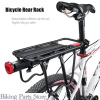 Big Capacity Bicycle Luggage Cargo Holder with Safety Warning Light Adjustable Cycling Bike Carrier Rear Rack Fit 20-29''mtb