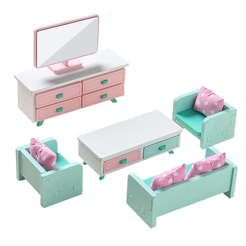 

Wooden Dollhouse Furniture Set Mini Wooden Furniture Kit Dollhouse Furniture Mini House Accessories For Kid Best Gifts