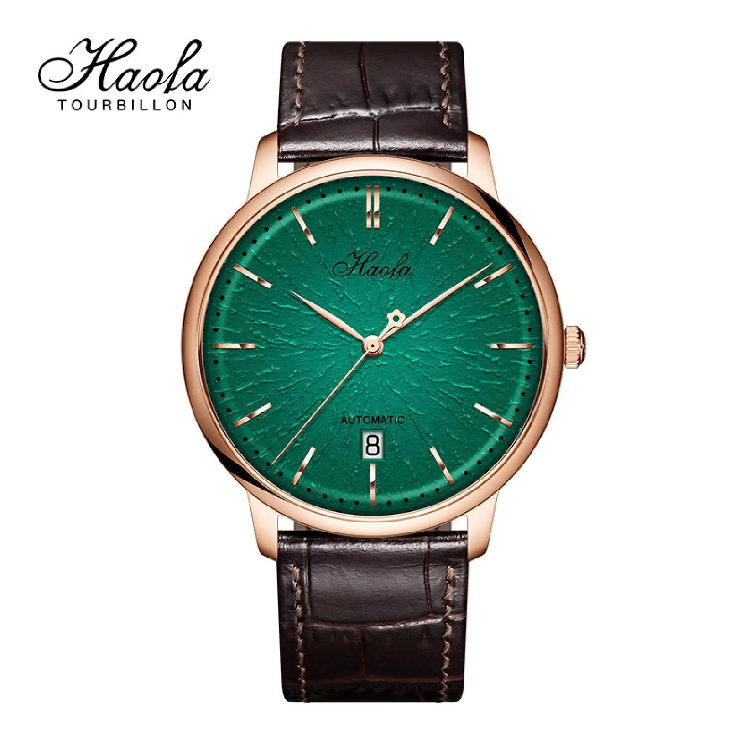 

Haofa Luxury Brand Automatic Watch Men Mechanical Thin Dial Calendar Sapphire Wristwatches Self Winding Waterproof Simple Clock