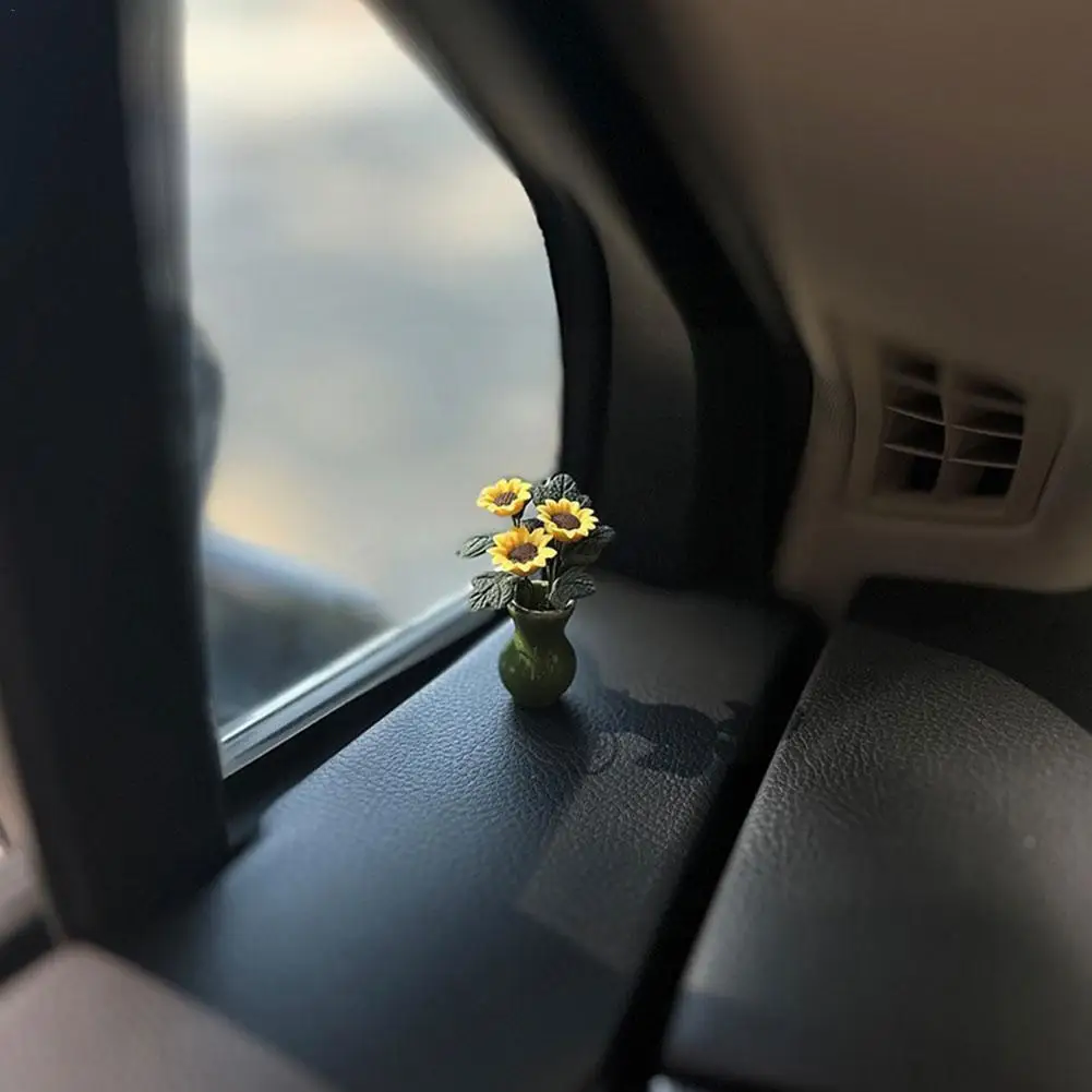 

Новая мини темно-зеленая ваза с подсолнухами украшения для автомобиля лечебная ретро декоративная консоль литературный интерьер офисный ручной Автомобильный Центр P9A3