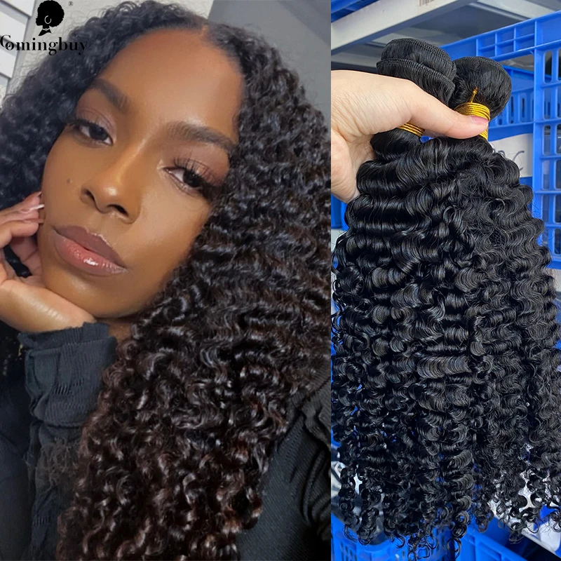 Kinky Curly Human Hair Bundles 3B 3C Curly Hair Extension Human Hair Weave Brazilian Remy Curls Hair Bundle Weft For Black Women