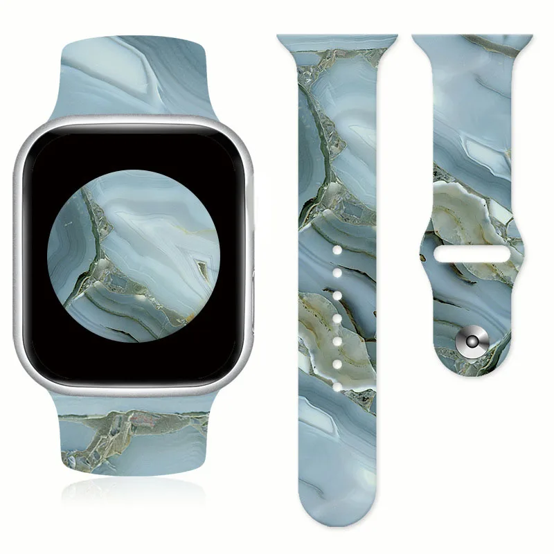 

Нефритовый ремешок с абстрактным принтом для Apple Watch Band S9/8/7/6/5/4/3/2/1 SE Ultra 38/40/41 мм 42/44/45/49 мм Замена