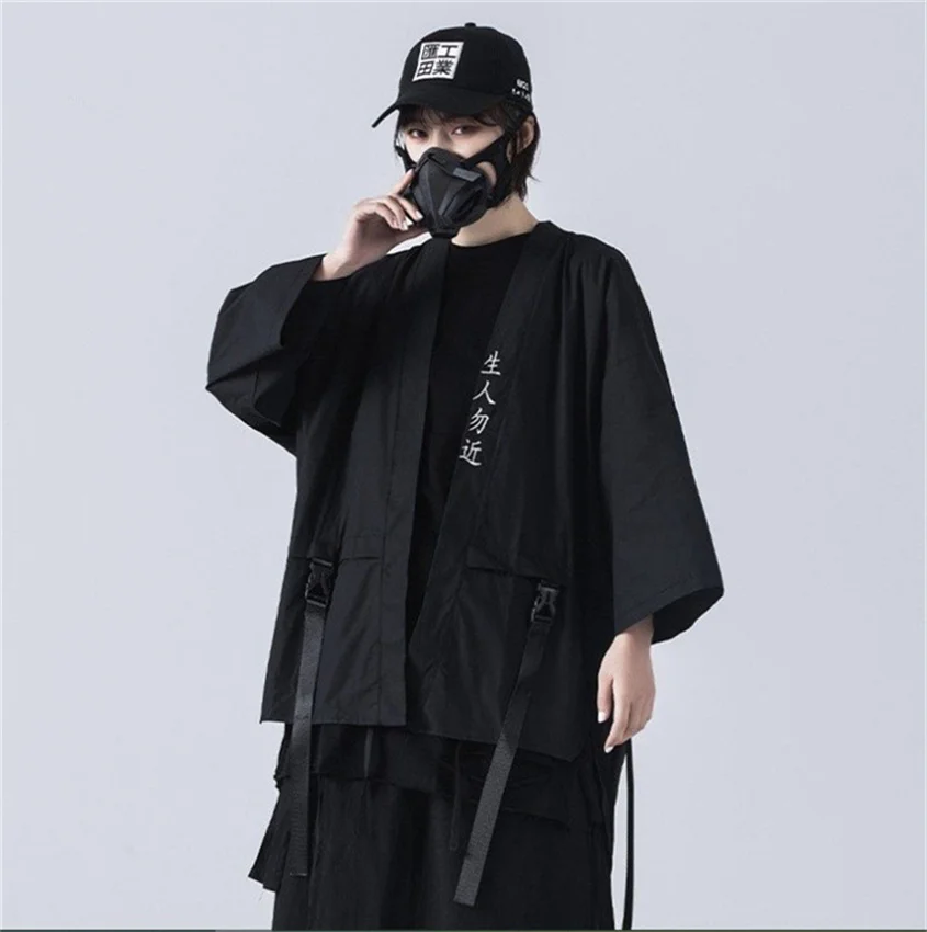 

Summer Men's Samurai Japanese Clothing Haori Cardigan Kimono Shirt Loose Obi Male Yukata Jacket Streetwear Robes Asian Clothes