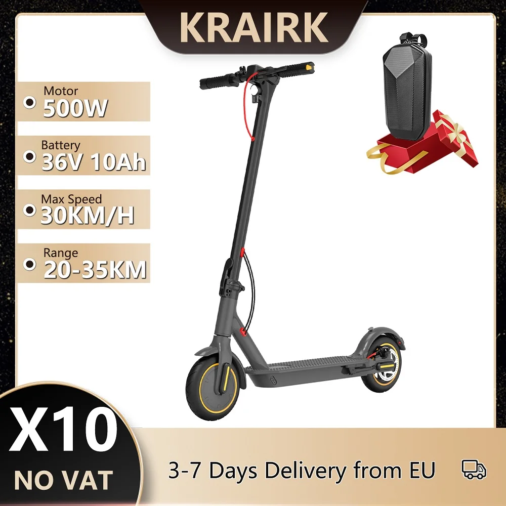 

KRAIRK Electric Scooter for Adults 350W 500W 36V 10Ah Foldbale Adult E scooter 30KM/H Max Speed 35KM Range Electric Kick Scooter