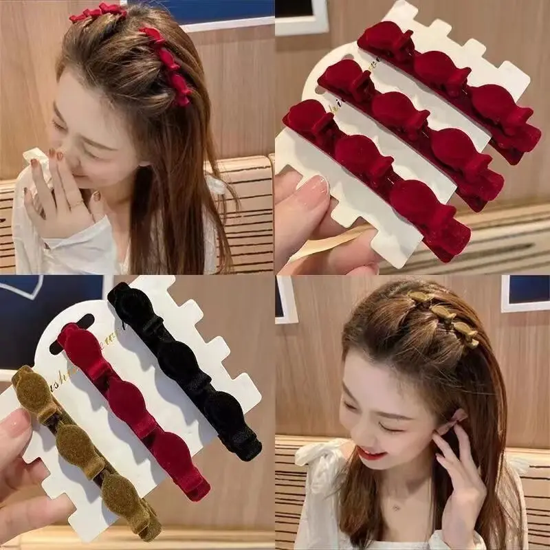

Fashion Hair Clip Flocking Velvet Bangs Hair Clip Headband Women's Cute Hair Clip Side Hair Clip Knitting Hair Accessories
