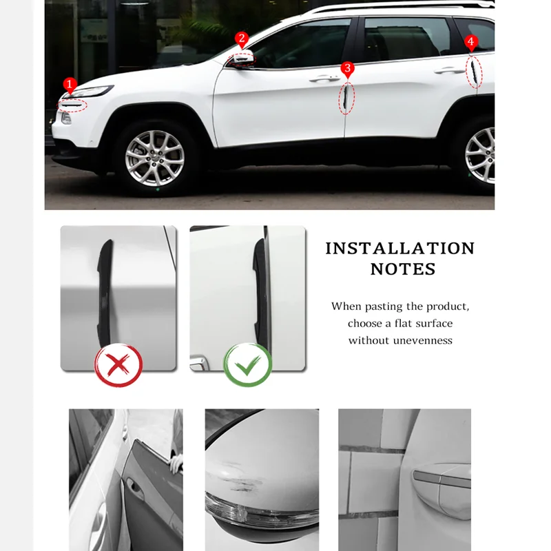 4 шт. автомобильный резиновый бампер боковая дверь Защитная Наклейка для Hyundai Santa