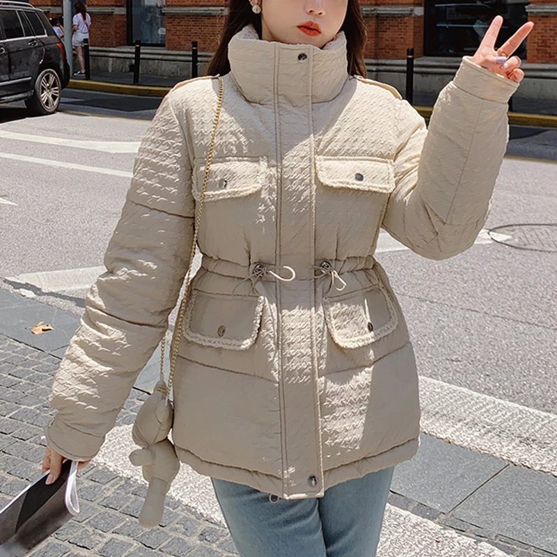 2022 New Winter Jacket Women Oversized Parkas Coat Fashion Solid Thick Warm Cotton Padded Parka Coat Casual Outwear
