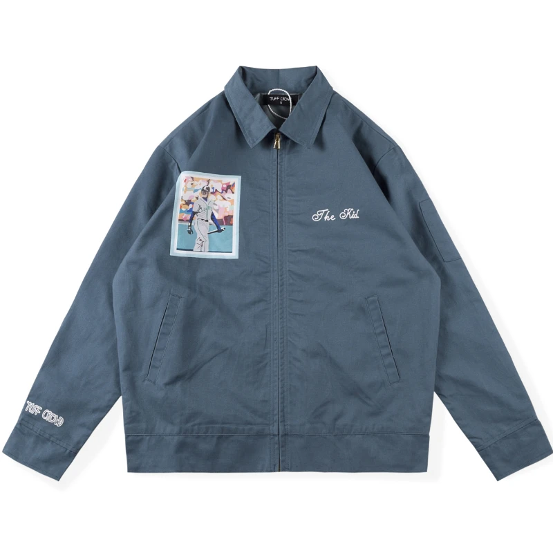 

Уличная куртка с принтом головы собаки, куртка на молнии с вышивкой для мужчин и женщин, модная куртка в стиле хип-хоп, куртка, топы