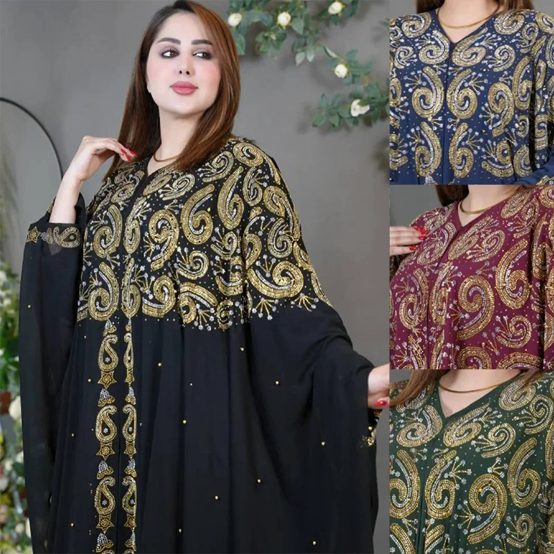 Африканские абайи больших размеров для женщин мусульманское модное платье в