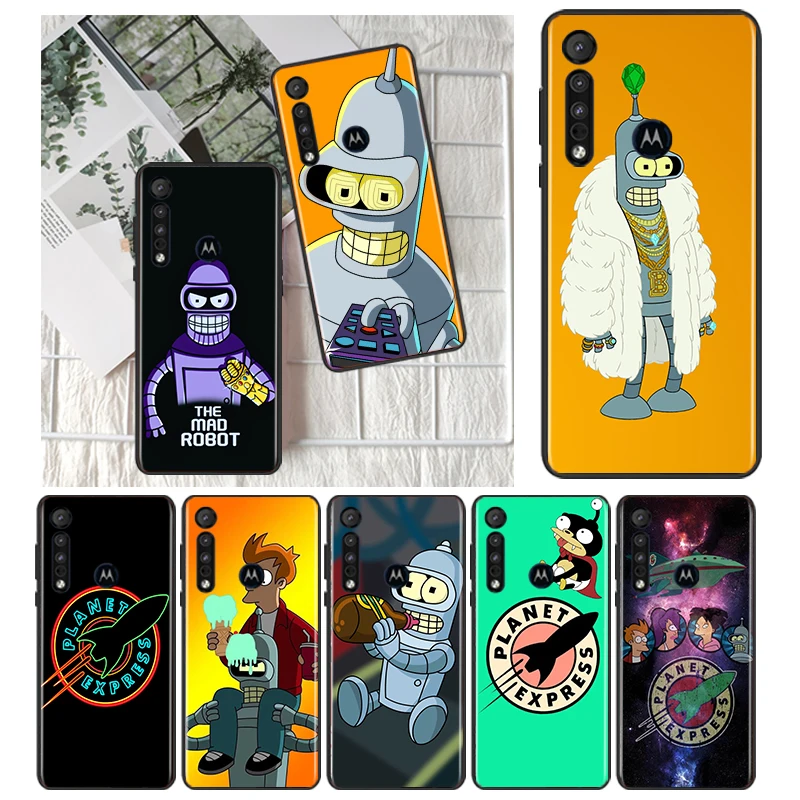 

Anime Futurama Bender For Motorola MOTO G9 G8 E7 E7i E6 Power Edge One Fusion Plus Lite Hyper Marco Black Phone Case