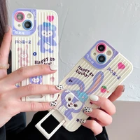 disney stellalou cute cartoon phone case for iphone 13 12 11 pro max x xr xs max 7 8 plus se shockproof soft leather cover