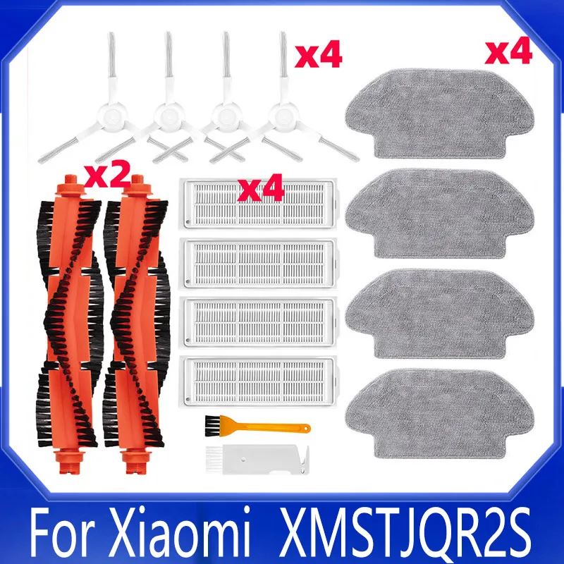 

For Xiaomi Mop 2S Cleaner XMSTJQR2S Robot Vacuum Replacement Spare Parts Main Roller Brush Side Brush Hepa Filter Mop Cloths Rag