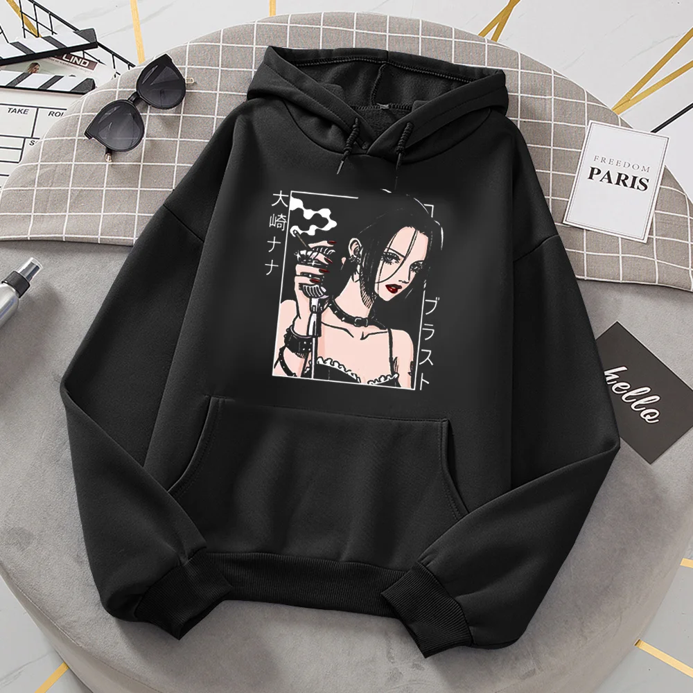 

nana anime hoodies men long sleeve top sweat y2k japanese Winter sweater Hood men 90s Hood