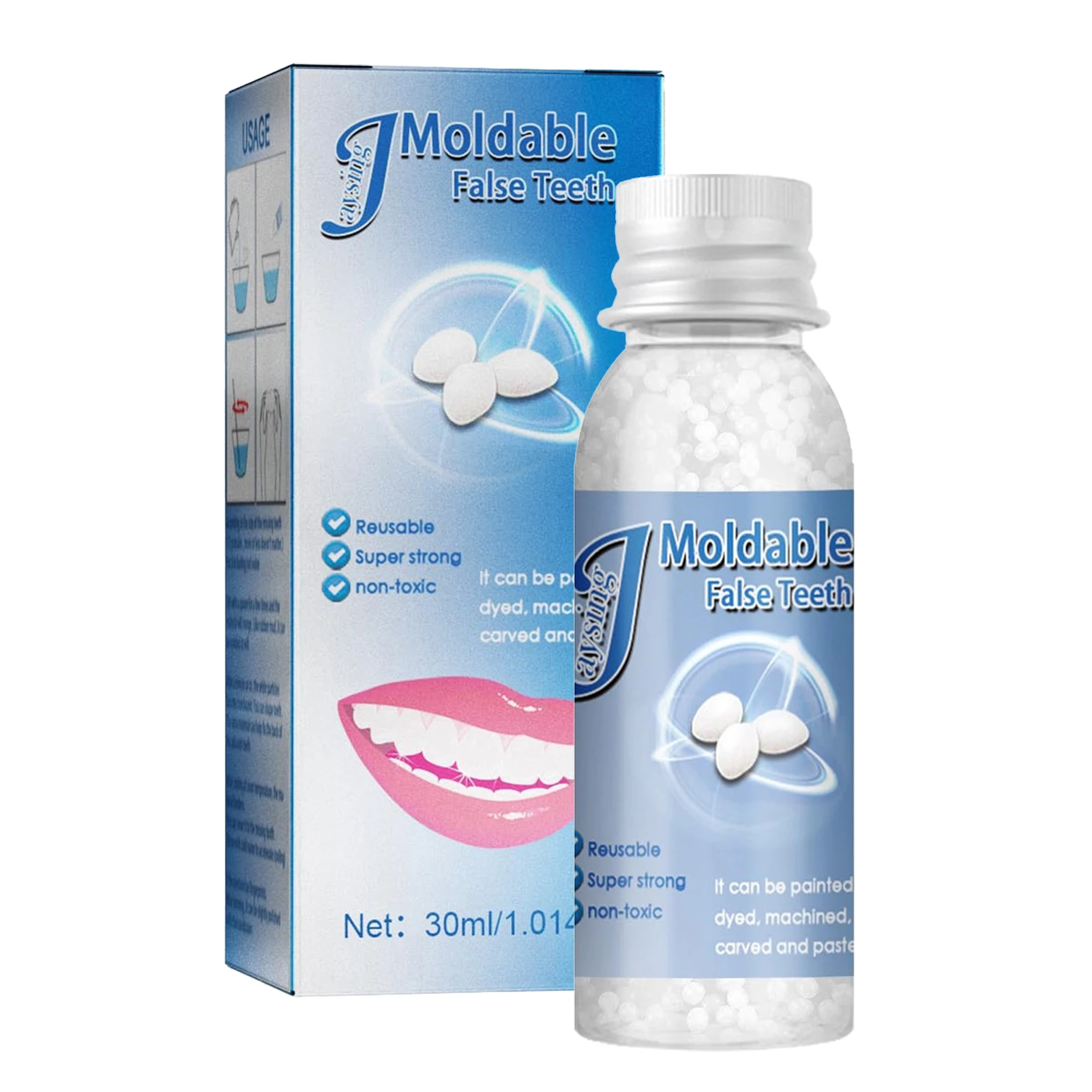 Moldable Teeth Repair Kit Temporary Dental Replacement Kit Moldable Thermal Beads For Filling The Missing And Broken Tooth Fake