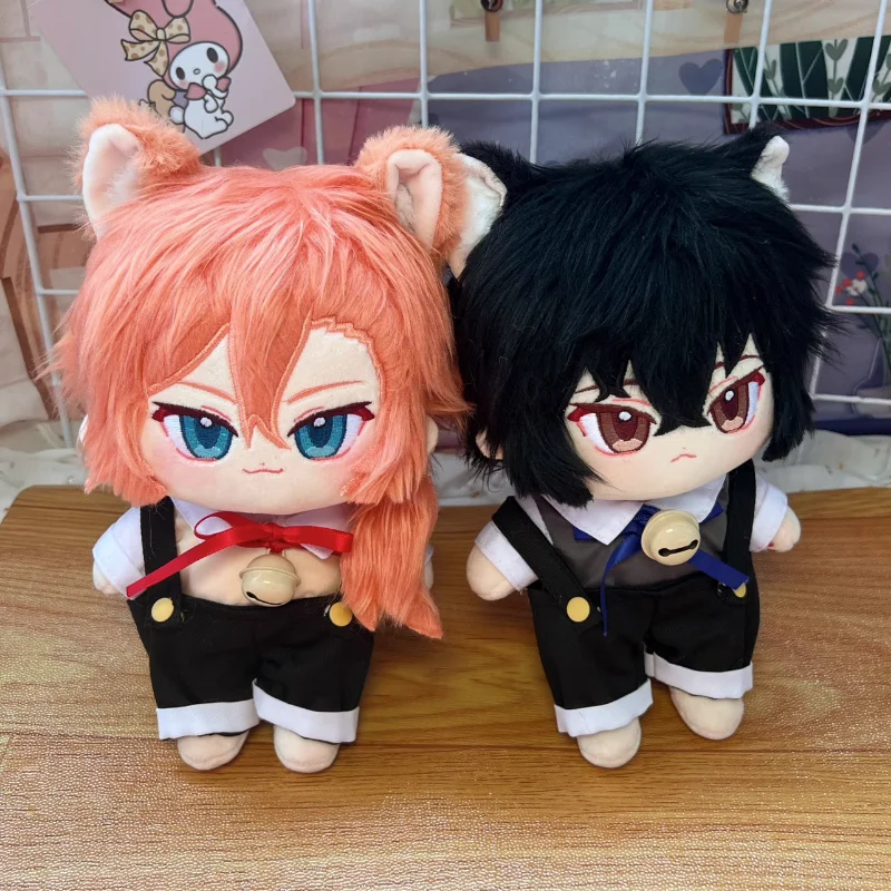 

20CM Anime Bungo Stray Dogs Cosplay Dazai Osamu Nakahara Chuuya Adorable Soft Outfit Dress Up Plush Doll and Clothing Gifts