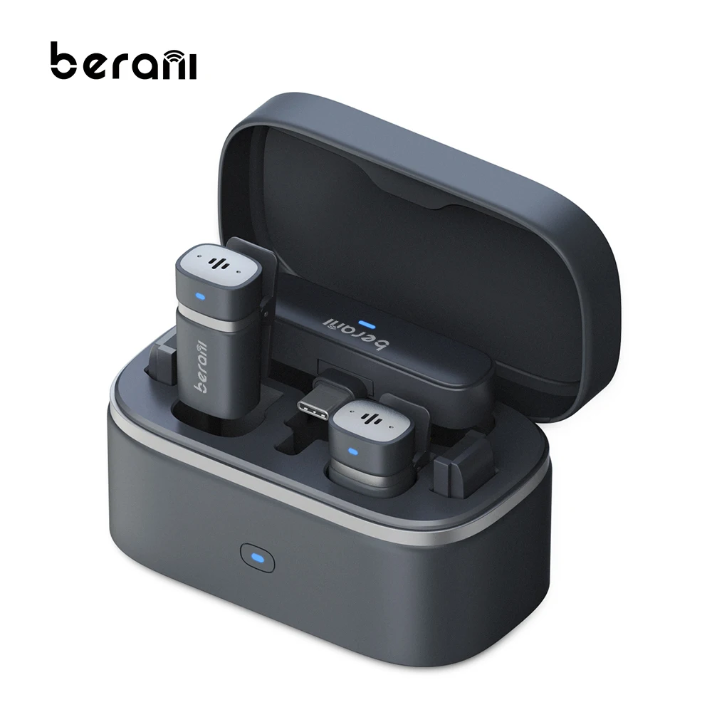 

S9 New Product 3 In 1 Portable Dual Mini Wireless Lavalier Microphone With Charging Case