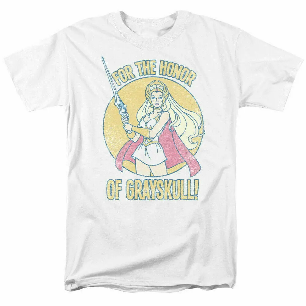 Футболка She Ra Honor of Grayskull Мужская Лицензированная белая с героями мультфильмов