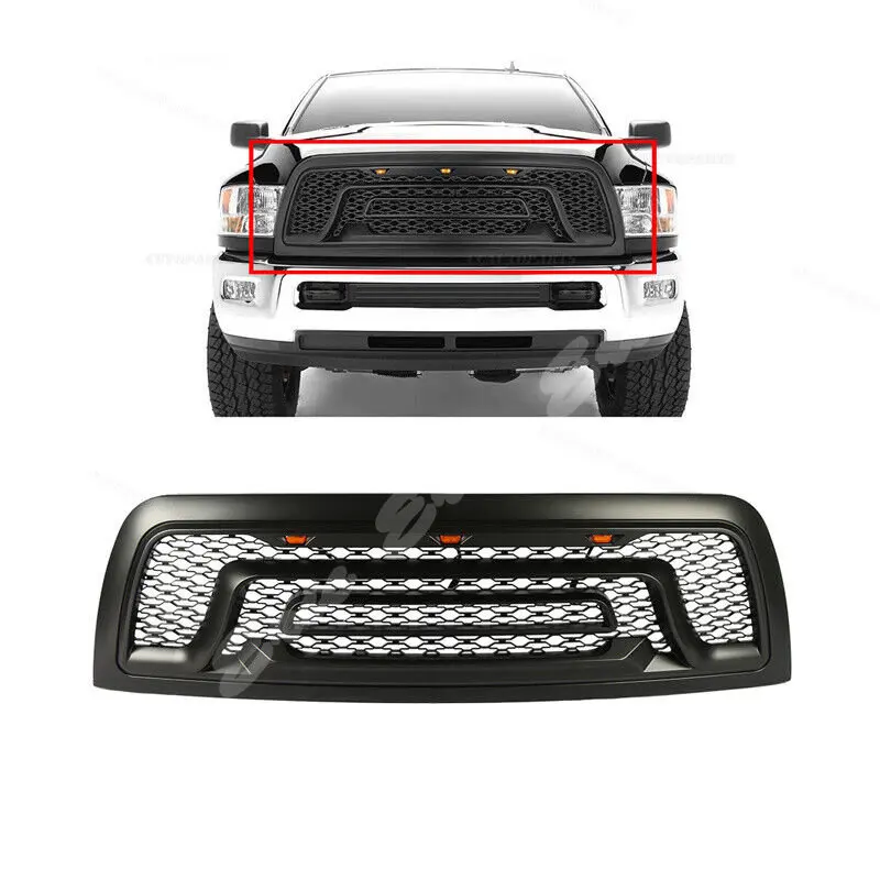 Car Front Racing Facelift Mesh Grille with LED Light for Dodge Ram 2500/Ram 3500 2010-2018