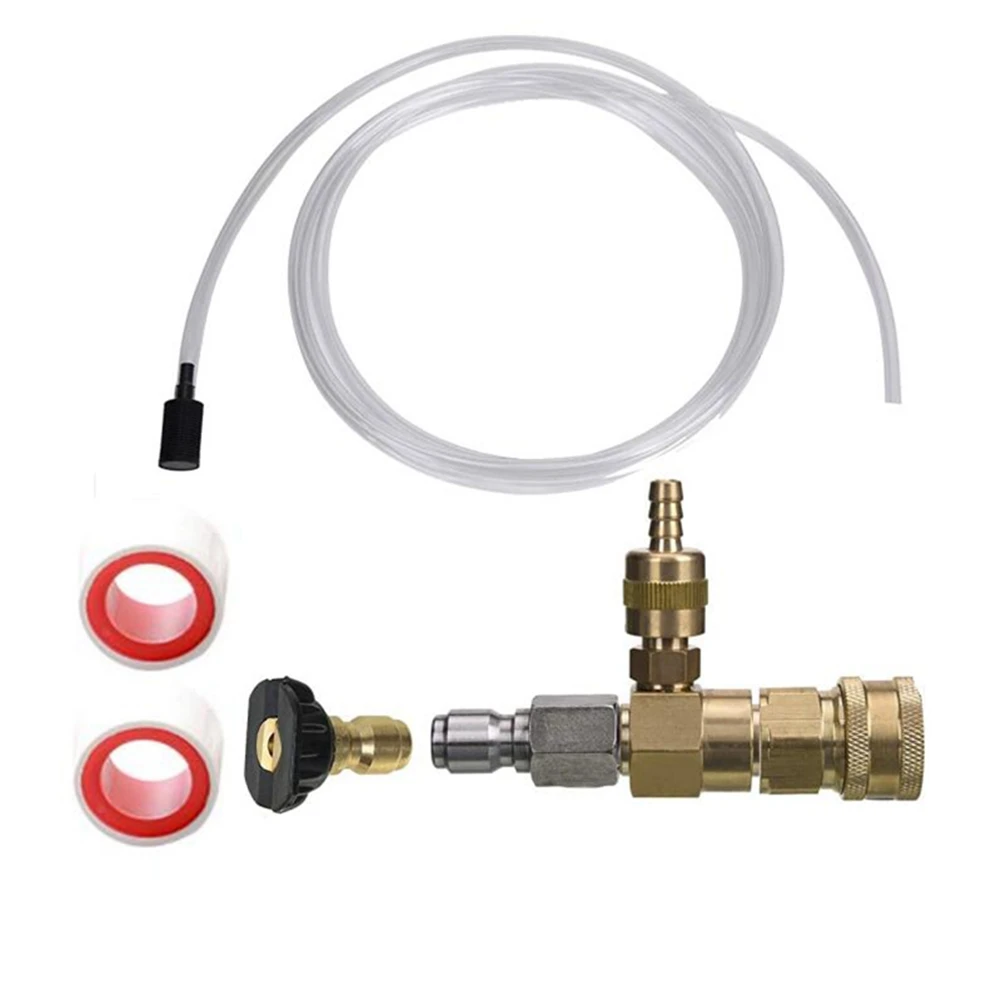 

Adjustable Chemical Injector Kit Soap Chemical Injector for Pressure Washer 3/8 Inch Quick Connect