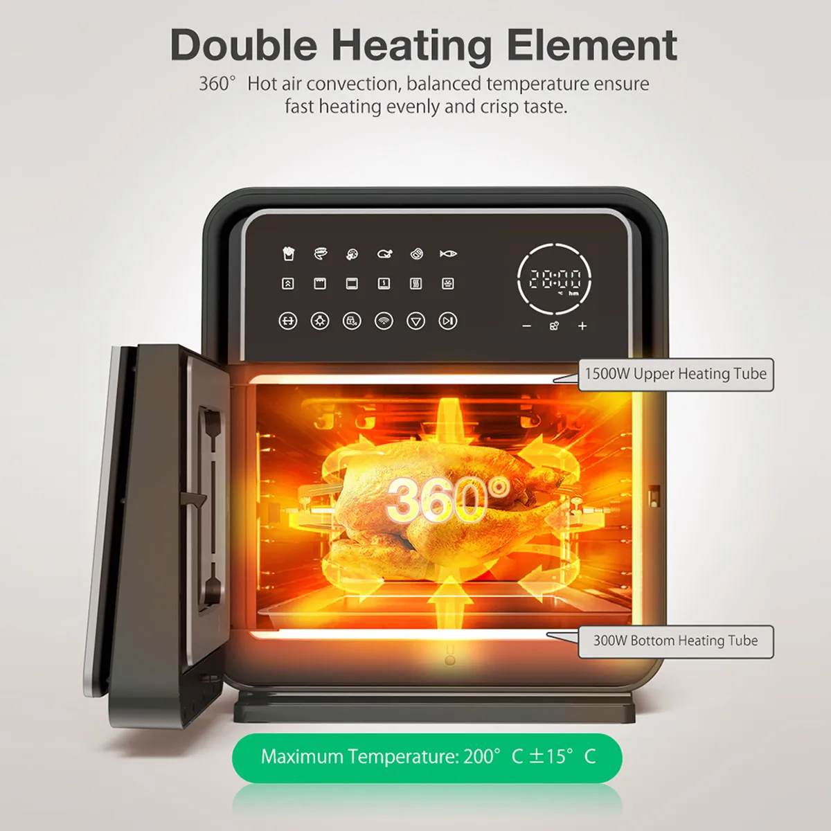 Электрическая Фритюрница BlitzHome умный аппарат для жарки курицы 12 л с светодиодный