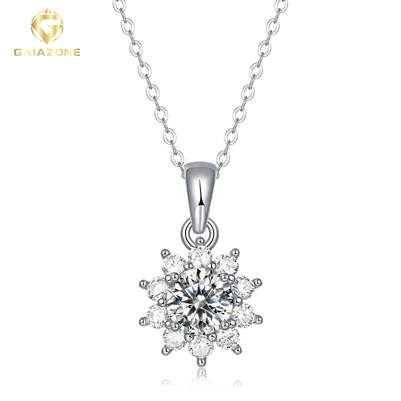 

GAIAZONE настоящая 925 Серебряная Снежинка Форма карат D Цвет Белый Муассанит пройти алмаз тест для женщин Элегантный кулон ожерелья