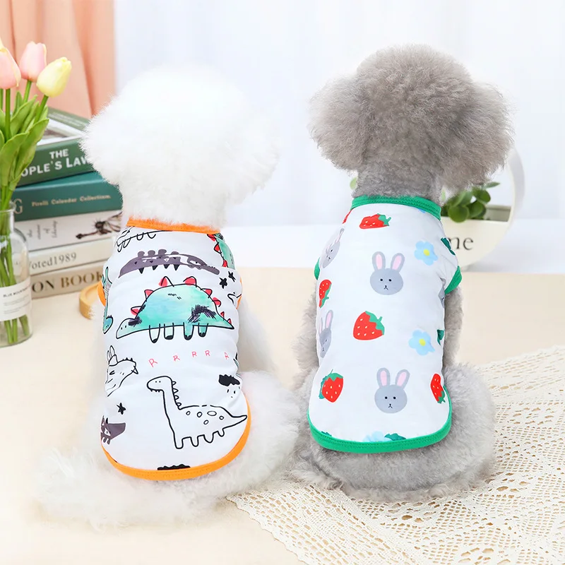 

Dog Vest Pet Clothing Clothes Dinosaur Apple Pattern Full Print Vest Poodle Dog Summer Clothes Supplies Dog Accessories