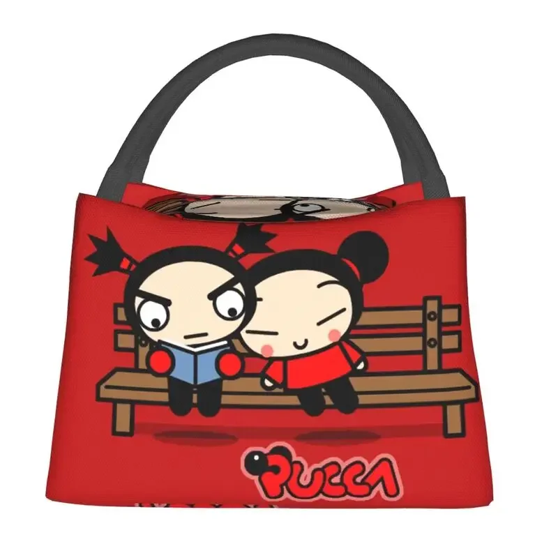 Мультяшные Изолированные сумки для ланча Pucca И Garu женщин водонепроницаемые