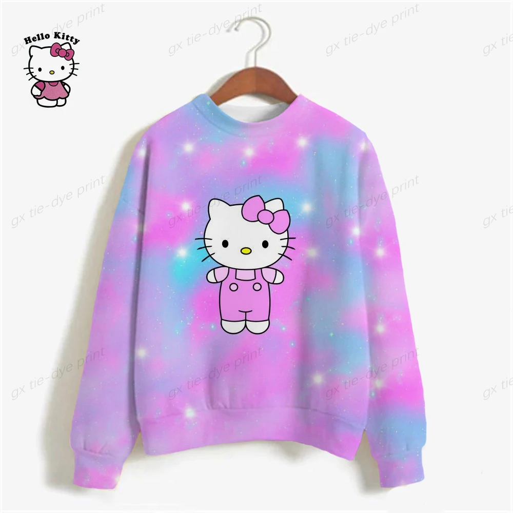 

2023 New Autumn Woman's Hoodies Hello Kitty 3D print Female Loose Cartoon Women Harajuku Sweatshirts Lady Korean Top