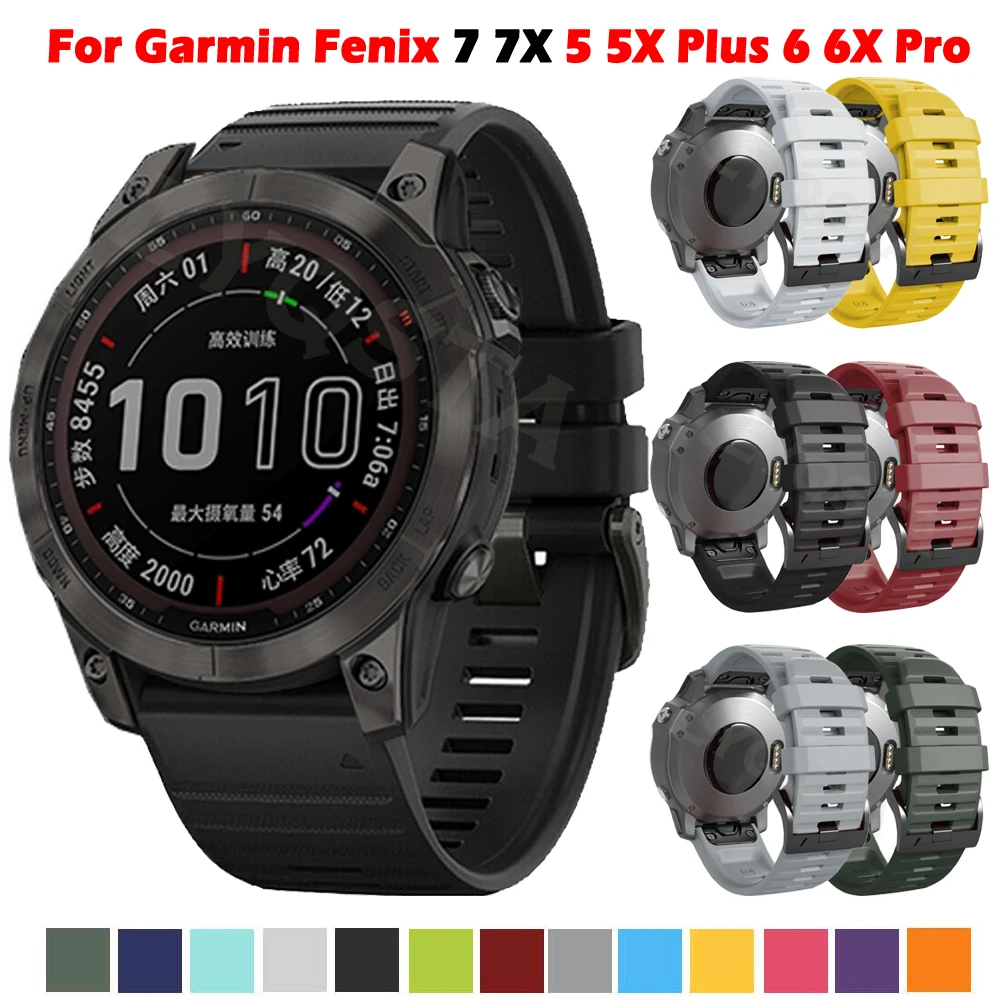 

Ремешок силиконовый для смарт-часов Garmin Fenix 7 7X 5 5X Plus 6 6X Pro 3 3HR Epix, 22 26 мм