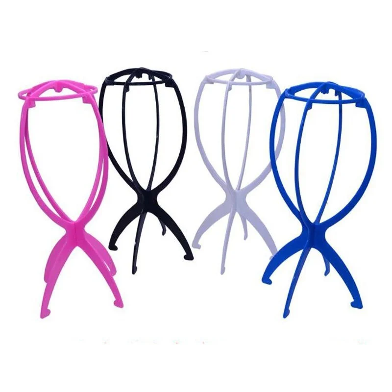 

1PC Colorful Ajustable Wig Stands Plastic Hat Display Wig Head Holders Mannequin Head/Stand Portable Folding Wig Stan