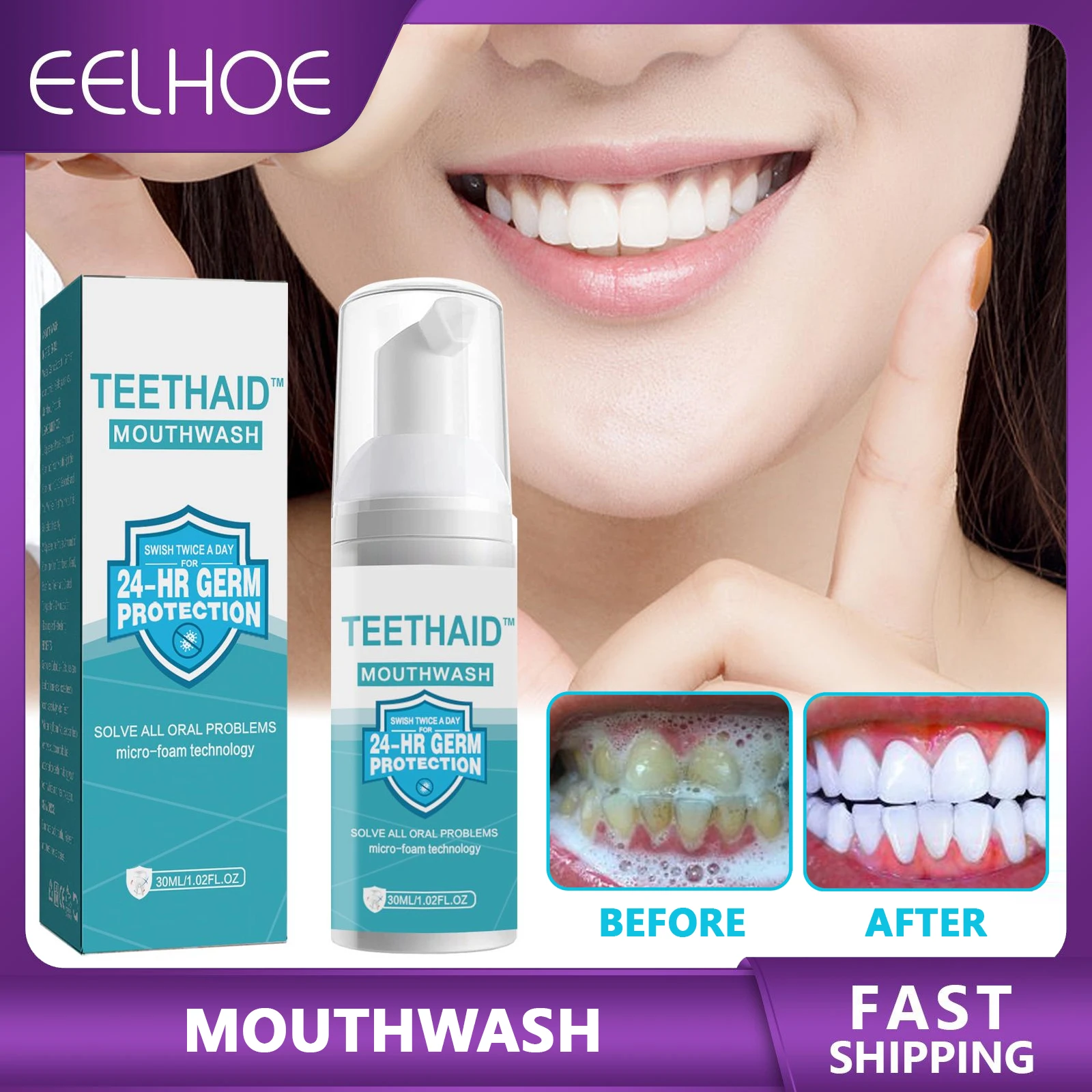 

Tooth Cleaning Mousse Toothpaste Mouthwash Fresh Breath Tooth Stain Removal Brightening Whitening Bleaching Oral Hygiene Care