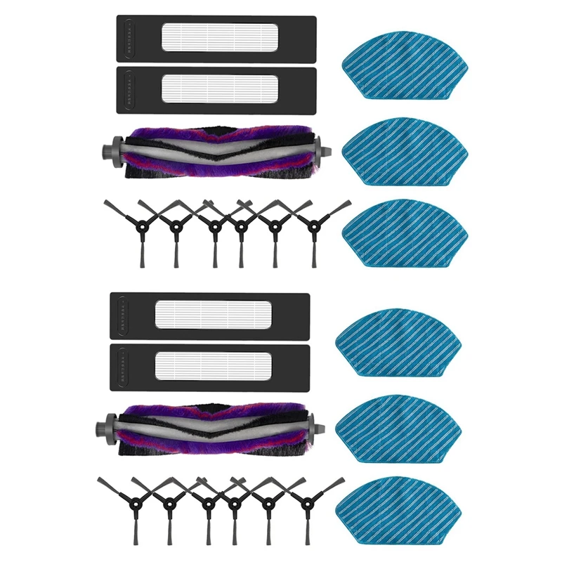 

24 Pcs Replacement Parts For Midea M7 I10 M71CN Robotic Vacuum Cleaner Roller Brush Filter Mop Cloth Accessory Kit